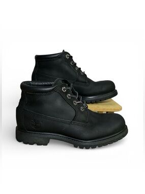 Timberland Black Nubuck Leather Ankle Boots Waterproof Hiking Gorpcore Womens 7M